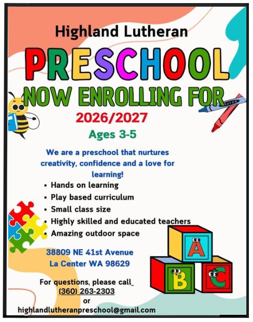 Highland Preschool Now Enrolling